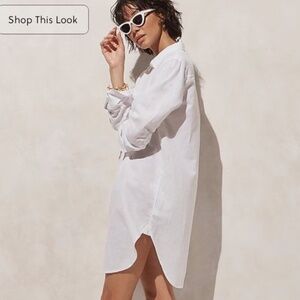 JCrew Relaxed-fit beach shirt in white linen-cotton Size S